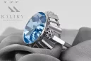 Aquamarine Sterling silver 925 Ring Vintage Jewlery vrc043s